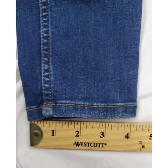 Free People Jeans Size 27x25 Skinny Leg Torn Distressed Stretch Denim Blue - Picture 11 of 11